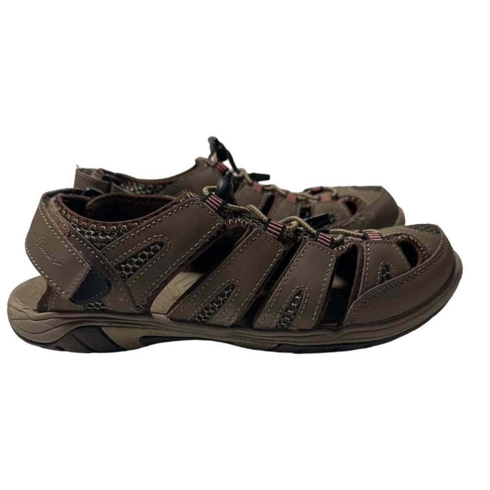 Eddie Bauer Blakely Brown Leather Fisherman Sandals Size 8M